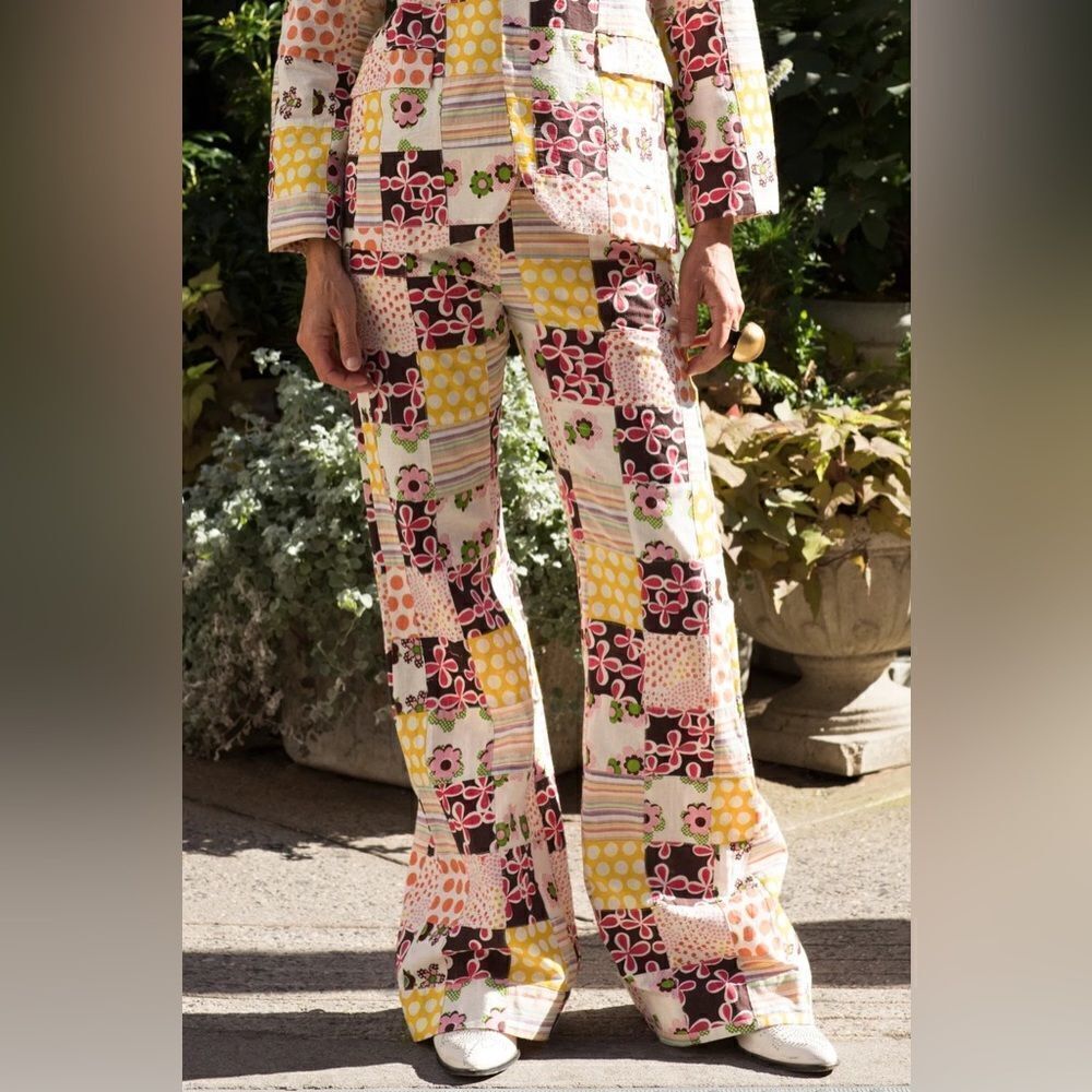 NWT Alix of Bohemia Charlie‎ Preppy Patchwork Pants sz S - Picture 4 of 4